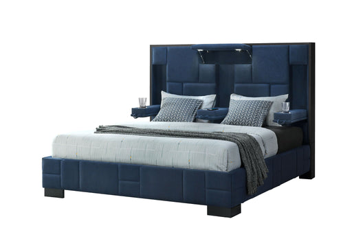 Oscar - King Bed Without Wood Trim - Navy Blue - alternate view 2