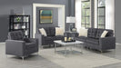 U433 - Velvet Loveseat - Dark Gray