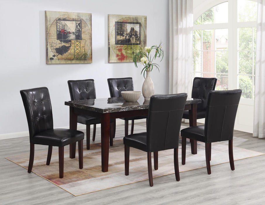 D128 - Marble Dining Table - Black / Dark Brown - alternate view 3