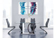 D1628 - Dining Table - Silver / White / Clear - alternate view 4