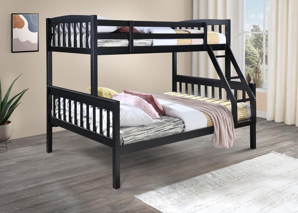 S095 - Twin / Full Bunk Bed - Black - alternate view 3