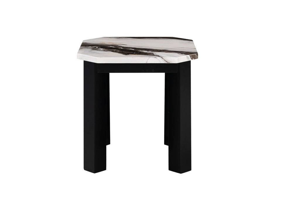 T06 - Coffee Table With 2 End Tables - Black / White - alternate view 2