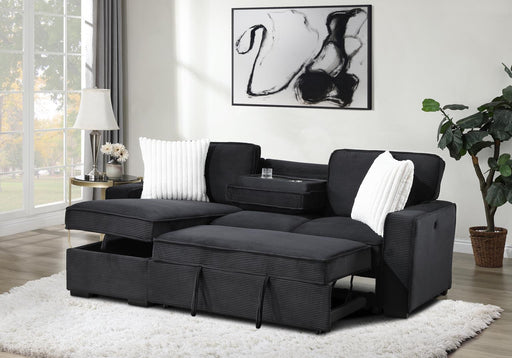 U392 - Sofa Chaise Sectional - Black - alternate view 2