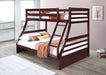 S091 - Twin / Full Bunk Bed - Brown