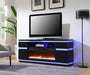 W034-TV - Fire Place TV Stand With Bluetooth Speaker, Multi Colors, RGB LED Light - Black