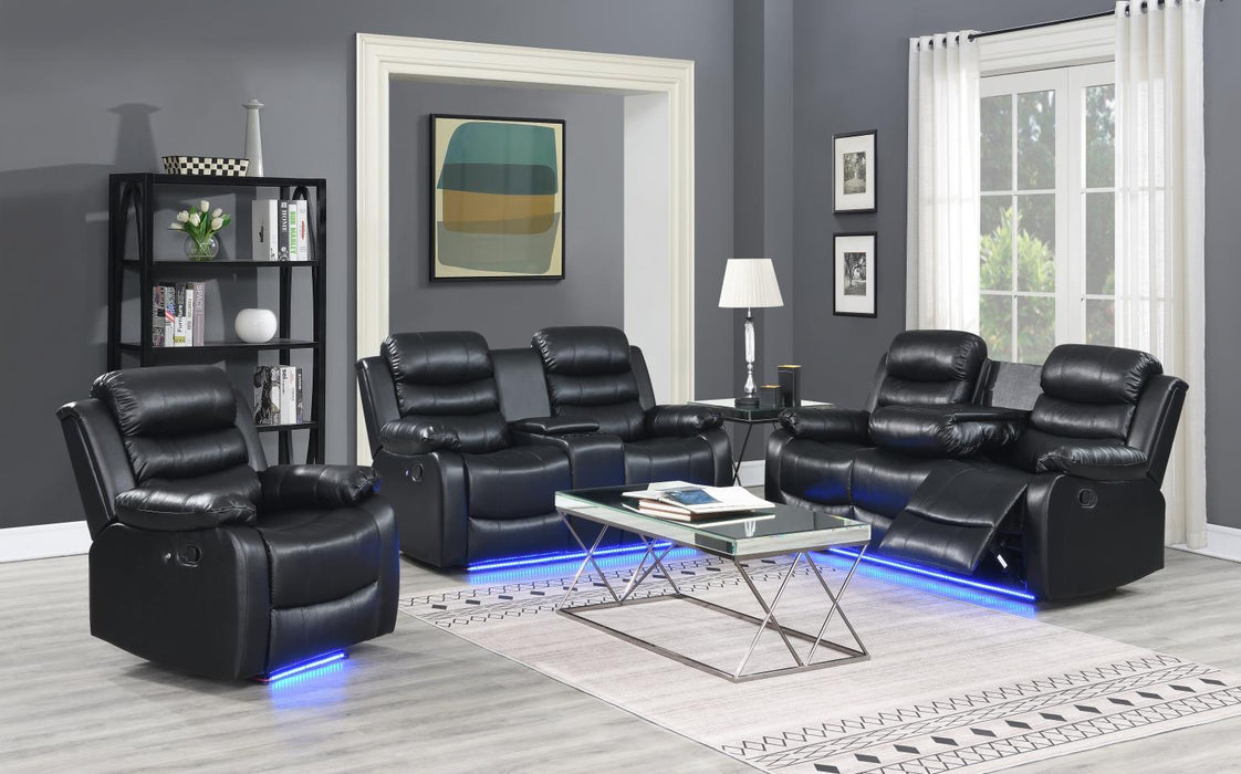 U154 - Motion LED Loveseat - Black - alternate view 2