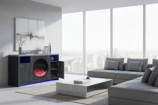 Nyla - 60" Entertainment Unit With Speakers And LED - Dark Gray / Light Gray - alternate view 2
