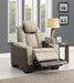 U78 - Power Reclining Chair With Power Headrest, Storage Arms / USB And Wireless Charger - Sand / Brown