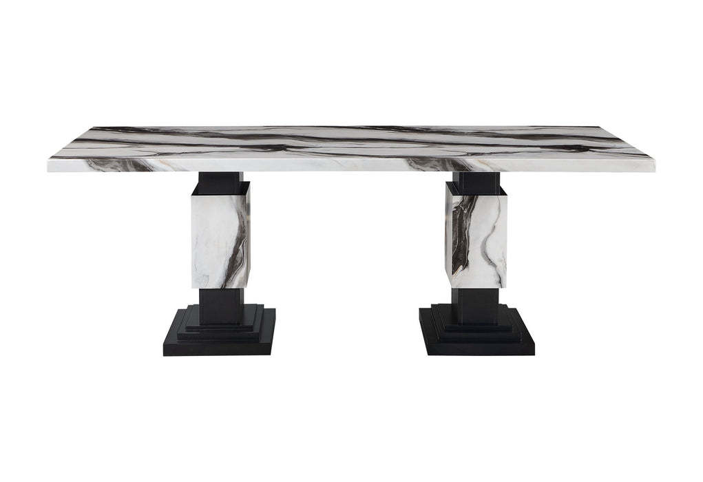 D12DT - Dining Table - White / Black - alternate view 4