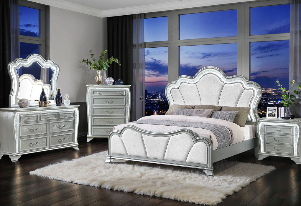 Aria - Nightstand With LED - Silver - alternate view 4