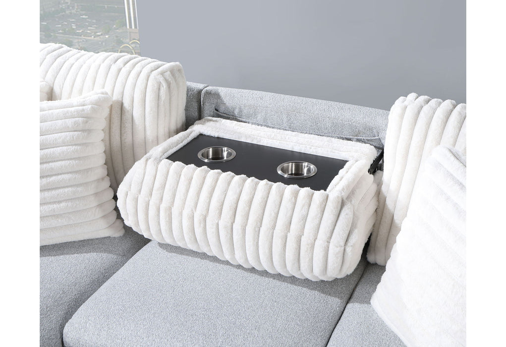 U0204 - Reversible Pullout Sofa Bed - Light Gray / White - alternate view 4