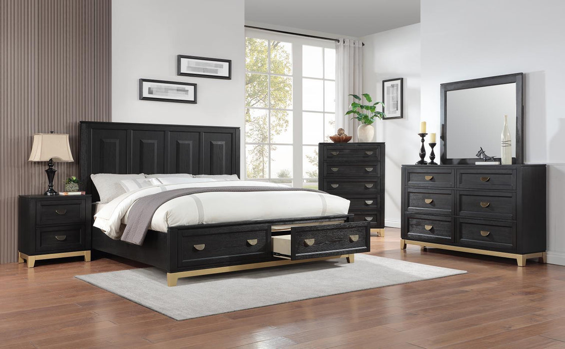 B236 - Nightstand - Black / Gold - alternate view 2
