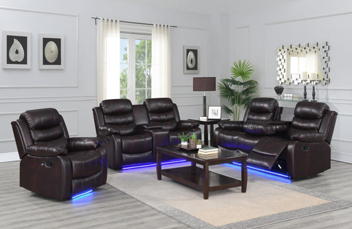 U155 - Motion LED Loveseat - Brown - alternate view 2
