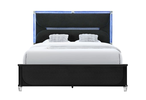 Lando - Queen Bed With Continuous LED - Black
