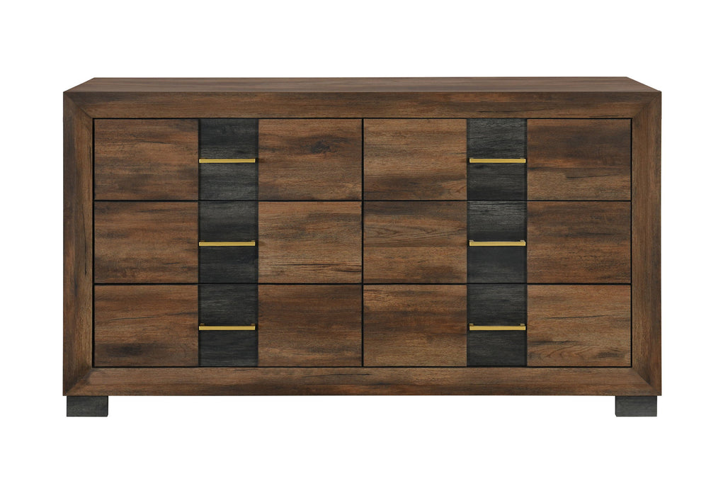 Optimus - 4 Piece Bedroom Set (Queen Bed, Dresser, Mirror And Nightstand) - Black / Brown - alternate view 4