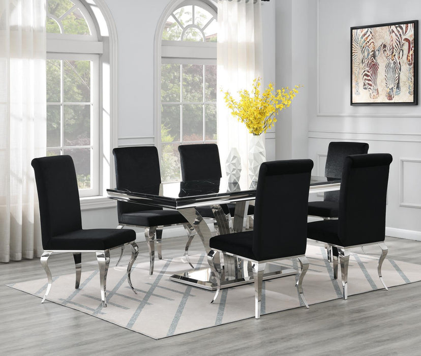 G-083-T-BLACK - Marble Dining Table - Black - alternate view 3