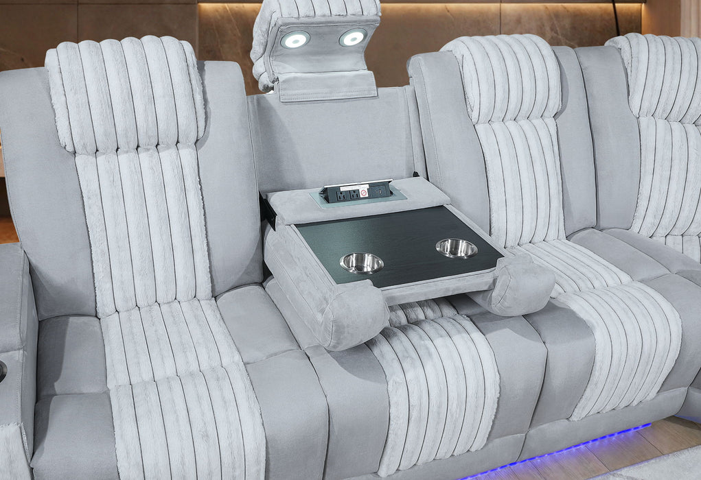 U8000 - P2 Sectional With LED - Light Gray - alternate view 3