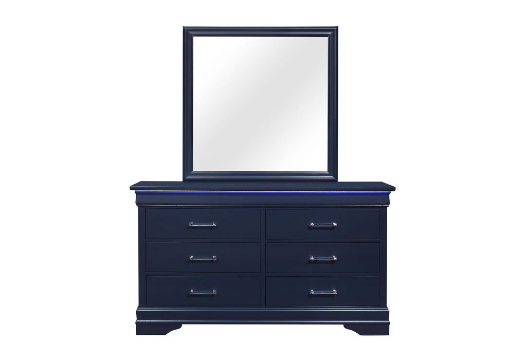 Charlie - 4 Piece Twin Bedroom Set (Twin Bed, Dresser, Mirror, & Nightstand) - Blue - alternate view 4