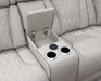U11 - 3 Piece Power LED Sectional, Power Headrest, Heat, Massage Wireless Charger, And USB - Gray - alternate view 3