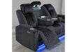 U8000 - 3 Piece Living Room Set (Power Console Reclining Loveseat, Power Reclining Sofa/ Power Recliner With Power Headrest) - Black - alternate view 4