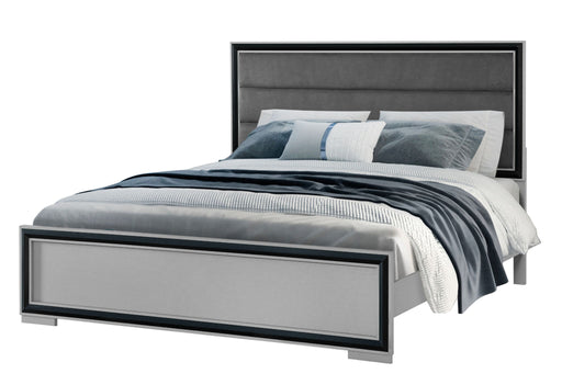Amelia - Full Bed With LED - Gray / Black