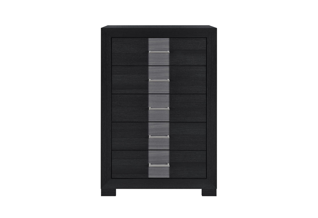 Optimus - 5 Piece King Bedroom Set - Black