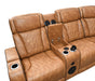 U12 - 3 Piece Power LED Sectional, Power Headrest, Heat, Massage Wireless Charger, And USB - Brown - alternate view 4