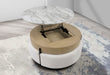 T42 - 4 Piece Living Room Set (Coffee Table With 3 Stools) - Cream / Natural - alternate view 4