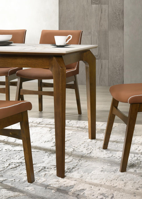 D124 - Rectangular Dining Table - Dark Walnut / Porcelain White - alternate view 4