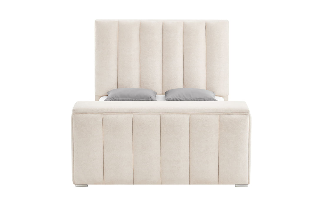 Serenity - Queen Bed With Speaker, TV Lift, Fireplace - Cream - alternate view 4