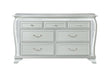 Aria - 5 Piece Queen Bedroom Set (Bed, Dresser & Mirror, Nightstand, Chest) - Silver - alternate view 2