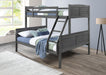 S093 - Twin / Full Bunk Bed - Antique Gray - alternate view 4