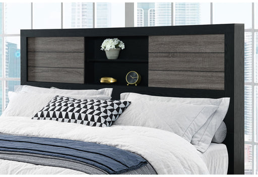 Lisbon - 5 Piece Queen Bookcase Bedroom Set - Gray / Black - alternate view 2