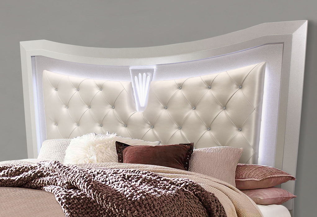 Paris - 5 Piece Queen Bedroom Set With LED - Champagne - alternate view 3