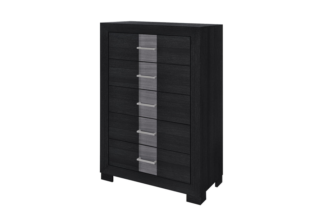 Optimus - 5 Piece Full Bedroom Set - Black