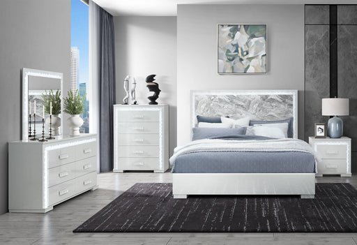 Naomi - King Bed With LED - Silver - alternate view 2