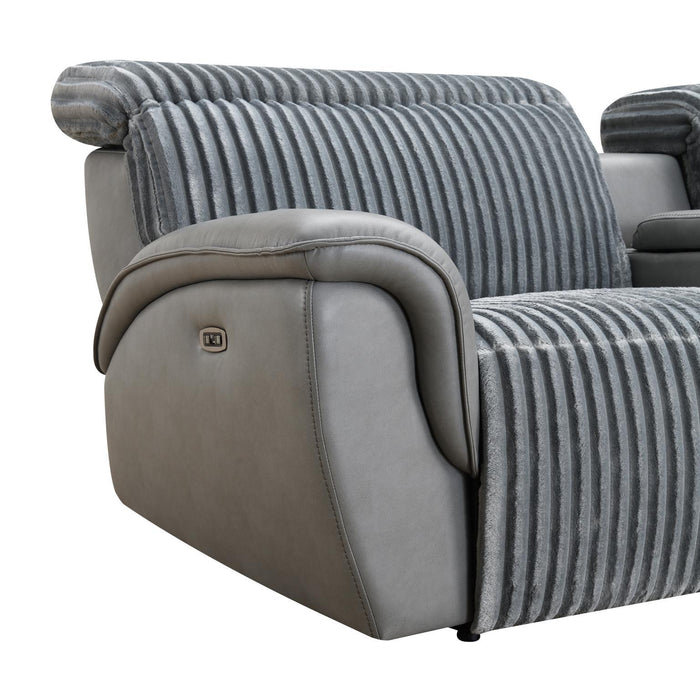 U13 - 6 Piece Gray Power Reclining Sectional With Power Headrest - Dark Gray - alternate view 3