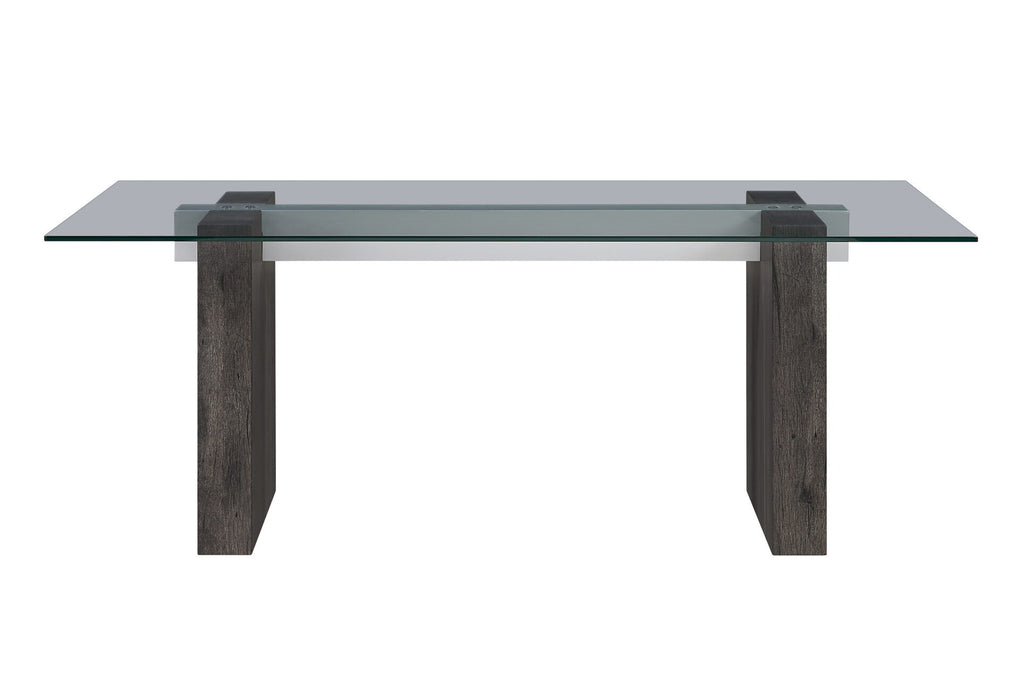 D4238 - Dining Table - Clear / Dark Brown - alternate view 2