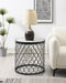 T155 - Coffee Table & 2 End Tables - Black / Silver Sparkle - alternate view 3