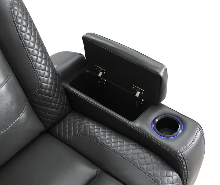 U93 - LED Power Reclining With Power Headrest Chair - Gray - alternate view 4