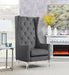 D2091 - High Back Velvet Wing Chair With Acrylic Legs - alternate view 4