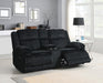 U112 - Corduroy Motion Loveseat - Black