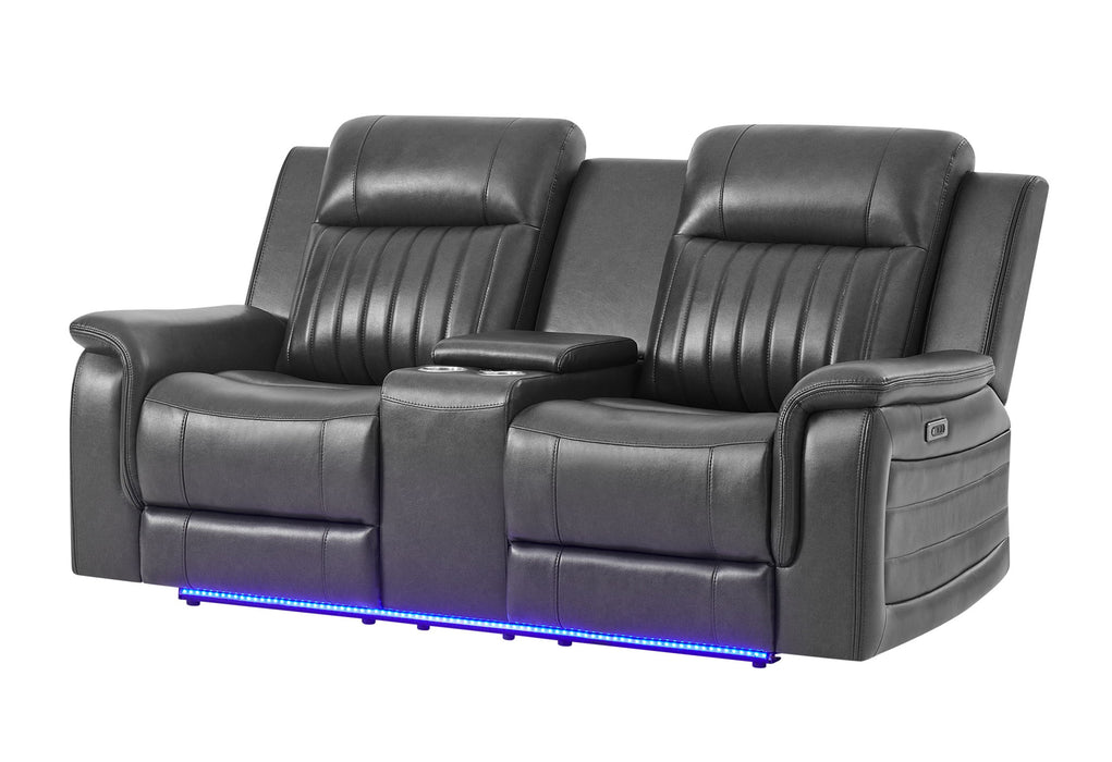 U8879 - 3 Piece Living Room Set (Sofa, Loveseat, Chair) - Charcoal - alternate view 2