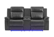 U8879 - 2 Piece Living Room Set (Power Reclining Sofa With LED And Global Surround System And Power Console Reclining Loveseat) - Charcoal - alternate view 3