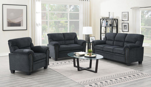 U453 - Chenille Chair With Nailhead - Charcoal Chenille - alternate view 2