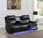 U68 - LED Power Reclining Sofa With EMM Control Panel, Dropdown Table, Bluetooth Speaker & Wireless - Black