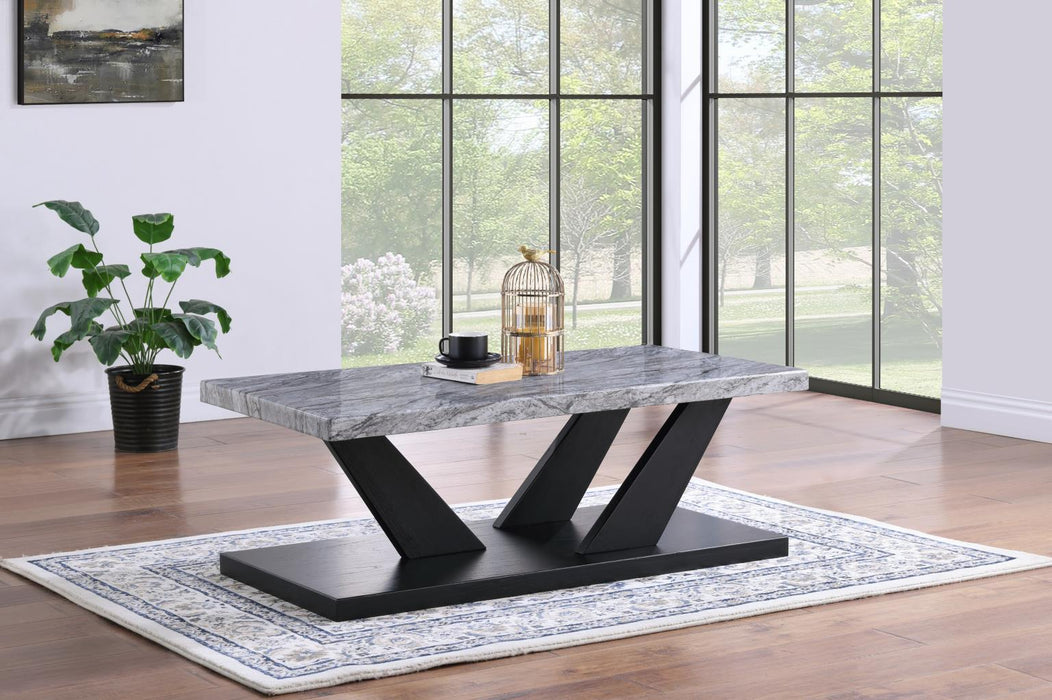 T122 - Marble Top Table Set (Set of 3) - Gray - alternate view 3