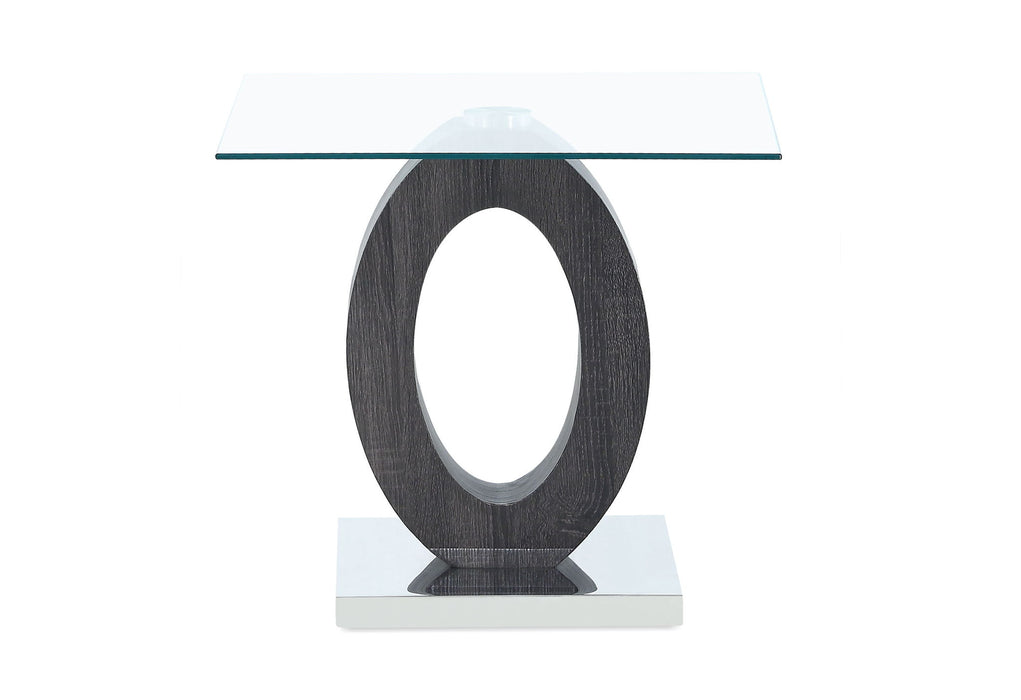 T1628 - End Table - Clear / Dark Gray / Silver / White - alternate view 2