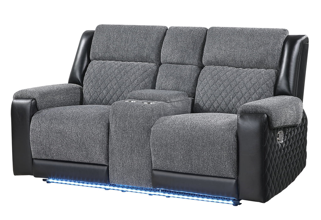 U5914 - Console Reclining Loveseat And Recliner Sofa - Black / Gray - alternate view 4