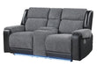 U5914 - 3 Piece Living Room Set (Reclining Sofa / Console Reclining Loveseat / Recliner) - Gray / Black - alternate view 4